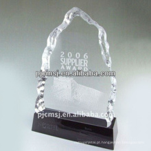 Venda quente boa qualidade gravura delicado na moda prêmios troféu de cristal